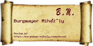 Burgmayer Mihály névjegykártya